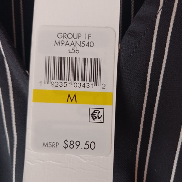 Calvin Klein Black Stripe Wrap Style Blouse - Picture 6 of 14